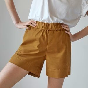 Everlane The Easy Shorts Chino Elastic Waist Pockets Amber Women's Size 4